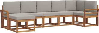 vidaXL Conjunto De Sof&aacute;s De Exterior 7 Uds. Gris Natural Y Claro Vidaxl