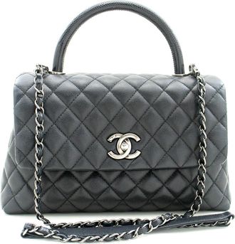 Chanel Coco Handle Black Leather Shoulder Bag (Pre-Owned)