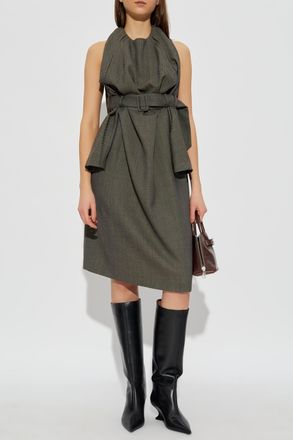 Maison Margiela Dress With Belt, Womens, Grey