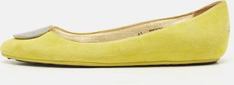 Jimmy Choo London Neon Green Suede Wray Ballet Flats