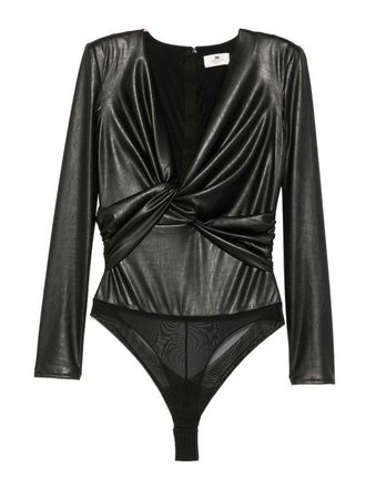 Elisabetta Franchi Twist-Detail Long-Sleeve Bodysuit