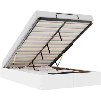 vidaXL Estructura De Cama Otomana Sin Colch&oacute;n Blanco 120x200cm