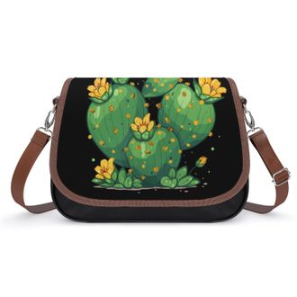 Generic Cactus with Yellow Desert Flower Crossbody Bags for Women Shoulder Messenger Bag Purse Handbags