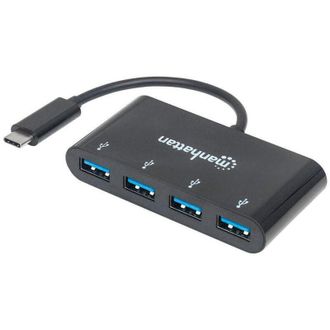 Manhattan 4-port Usb-c Hub 3.0 Negro 162746
