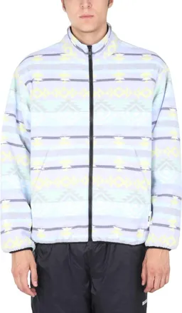 Msgm Multicolor Abstract Mock Collar Jacket