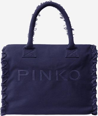 Pinko Bolso shopper de algod&oacute;n con logotipo de Pinko