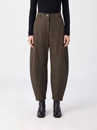 Herno Pantaloni wide leg a vita alta in twill di poliestere con passanti