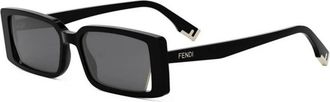 Fendi Way Fe 40164I 01A Zonnebril - unisex - Zonnebrillen - Zwart - 53 MM - Accessoires