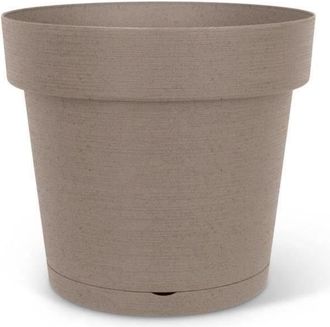 OEM Maceta Con Reserva De Agua - Garden Id Glamour - Taupe 40 Cm - Superficie Granulada - Interior/exterior - Dise&ntilde;o Elegante - Contiene Madera