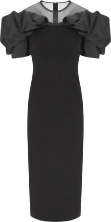 Essentiel Kleedjes, Dames, Zwart, M, Polyester, Isatis Jurk