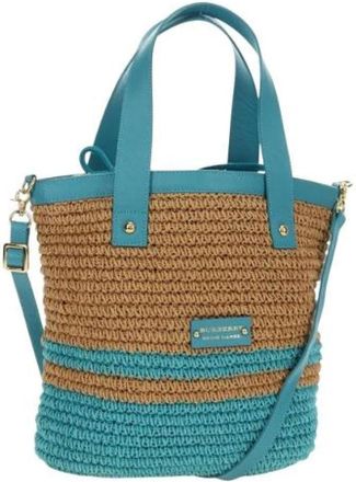 Burberry Borsa Pre-owned in Rafia - - Pre-owned - Donna - Blu - ONE SIZE