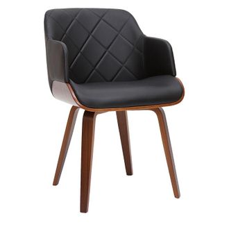 Miliboo Silla De Dise&ntilde;o Negra Con Nogal Lucien