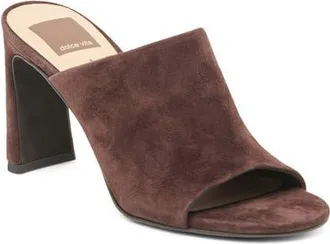 Dolce Vita Shely Block Heel Sandal in Mahogany Suede at Nordstrom, Size 6.5