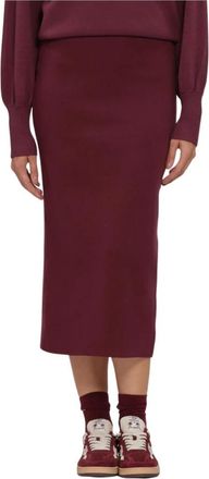 Object Objreynard HW Knit Skirt - Dames - Midirokken - Rood - M - Leer - Rokken