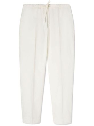 Jil Sander drawstring-waistband cotton trousers - White
