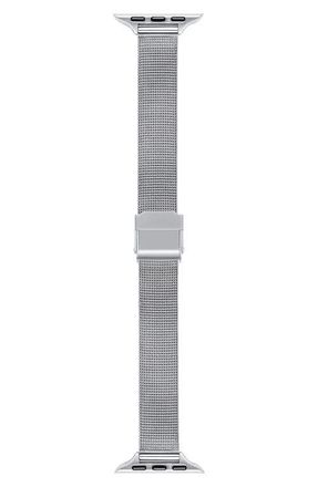 Posh Tech Blake Stainless Steel Apple Watch Watchband in Silver at Nordstrom, Size 44Mm