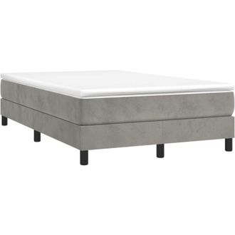 vidaXL Vidaxl - Cama Box Spring Con Colch&oacute;n Terciopelo Gris Claro 120x190 Cm