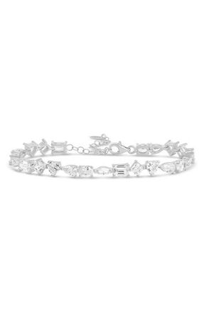 SHYMI Multi Shape Cubic Zirconia Tennis Bracelet in Silver at Nordstrom