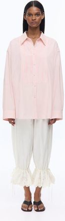 H&M Bib-front Poplin Shirt in Light Pink at Nordstrom, Size X-Small