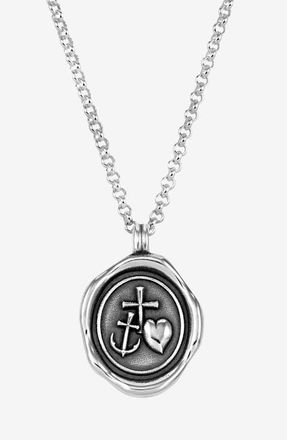 Dower & Hall Mens Hope Talisman Necklace in Sterling Silver at Nordstrom, Size 22