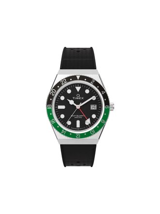Timex Q Timex GMT 38mm - men - Rubber/stainless steel - One Size - Black