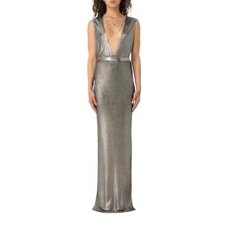 Elisabetta Franchi Elegant Deep V-Neck Maxi Dress
