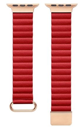 Posh Tech Dakota 42-49mm Apple Watch Watchband in Red at Nordstrom, Size 38