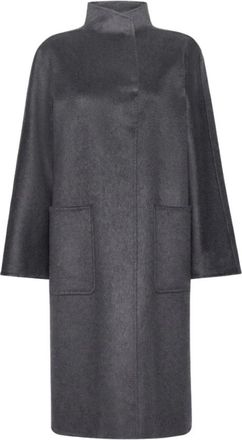 Max Mara Jassen, Dames, Grijs, 2Xs, Kasjmier, Lilia Midi Cardigan Jas