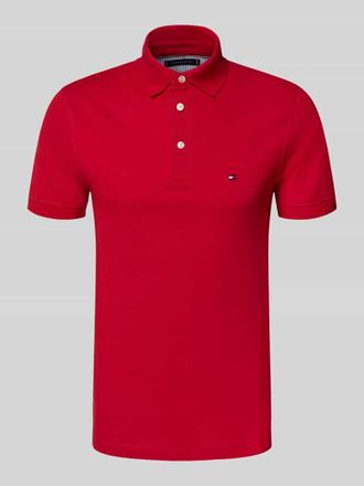 Tommy Hilfiger Slim Fit Poloshirt aus Baumwoll-Elasthan-Mix in Rot, Gr&ouml;&szlig;e L