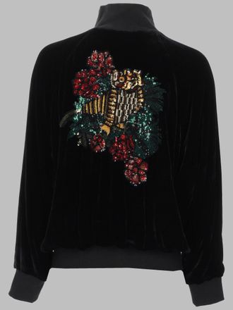 P.A.R.O.S.H. Sequin-Embellished Viscose Silk Sweatshirt - Black