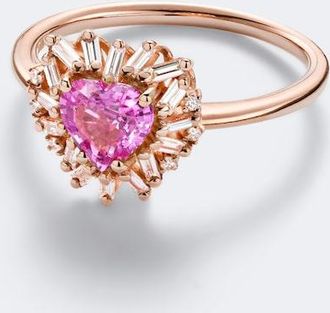 Suzanne Kalan 18kt rose gold ring with sapphire and diamonds