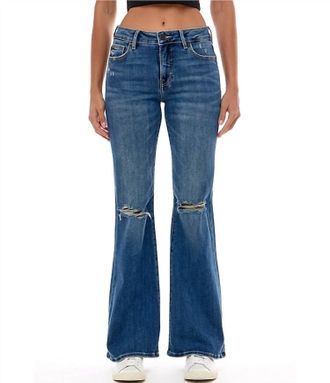 Hidden Jeans Happi Mid Rise Flare Jeans In Dark Wash