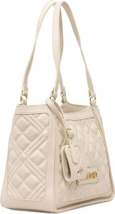 Love Moschino quilted-logo tote bag - Neutrals