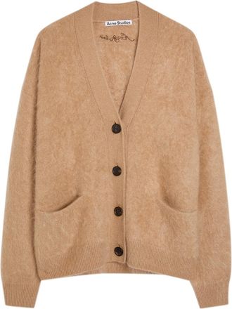 Acne Studios Brushed Cashmere Cardigan - Light Brown - Xxs/xs (UK 4-6 / XS)