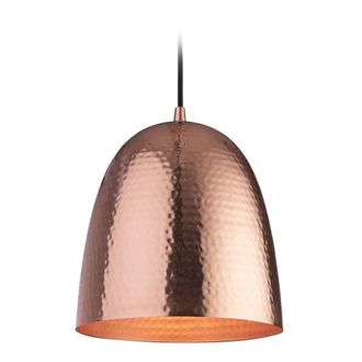 Netlighting Assam 1 Light Dome Ceiling Pendant Copper Matt Copper Inside E27