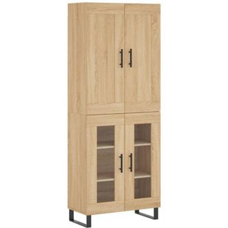 vidaXL Highboard Sonoma Oak 69.5x34x180 cm Engineered Wood vidaXL