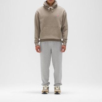 New Balance Mens Made in USA Core Hoodie in Brown Cotton Fleece, size X-Large