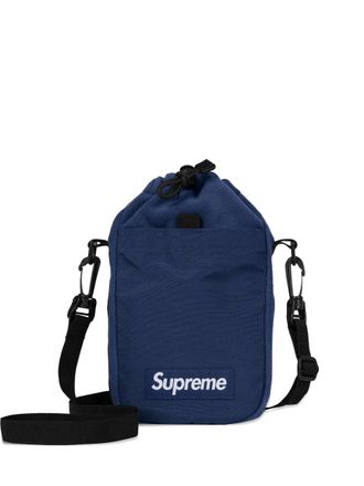 SUPREME logo-patch shoulder bag - men - Fabric - One Size - Blue