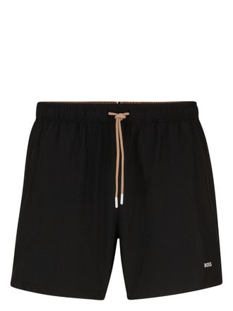 BOSS Zwembroek met logoprint - Zwart