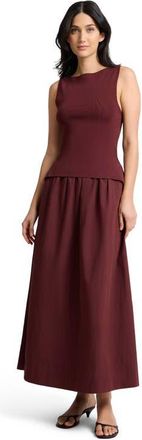 Onia Boatneck Mix Media Dress in Dark Cherry at Nordstrom, Size Medium
