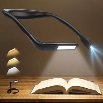 OEM L&aacute;mpara, L&aacute;mpara De Cuello Recargable, Fuente De Luz Tricolor, Base Plegable, Cabezal Giratorio 270 Grados, Dormitorio, Trabajo Nocturno, Negro
