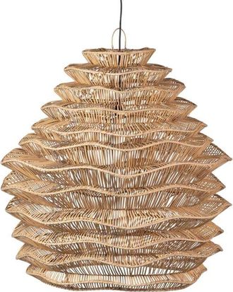 Adda Home Lámpara natural de madera 100x100x100cm