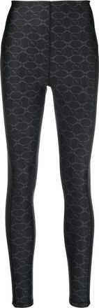 Puma monogram-print leggings - women - Spandex/Elastane/Polyester - S - Black