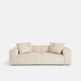 La Redoute Interieurs 3-zits rechte bank in XL ribfluweel, LIORA