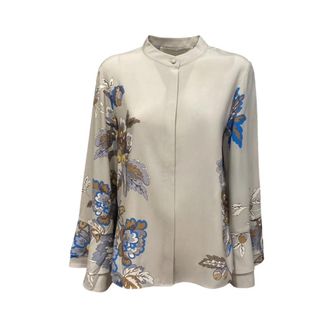 Herzen'sangelegenheit Shirts, female, Gray, Size: XL Silk Blouse