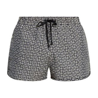 Balmain Beachwear, male, Black, Size: XS Swim shorts