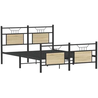vidaXL Vidaxl - Estructura De Cama Sin Colch&oacute;n Madera Roble Sonoma 150x200 Cm
