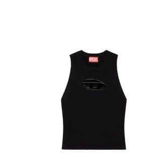 Diesel Tops, Dames, Zwart, L, Metal Logo Tank