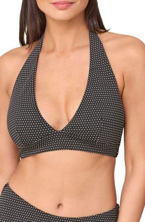 Andie Swim The Majorca Halter Bikini Top in Black Dot at Nordstrom, Size X-Small