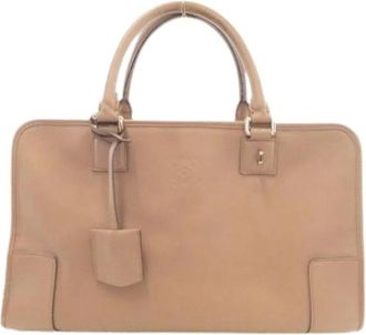 Loewe Pre-owned Leren Handtas - Dames - Vintage Handtas - Beige - ONE Size - Leer - Vintage